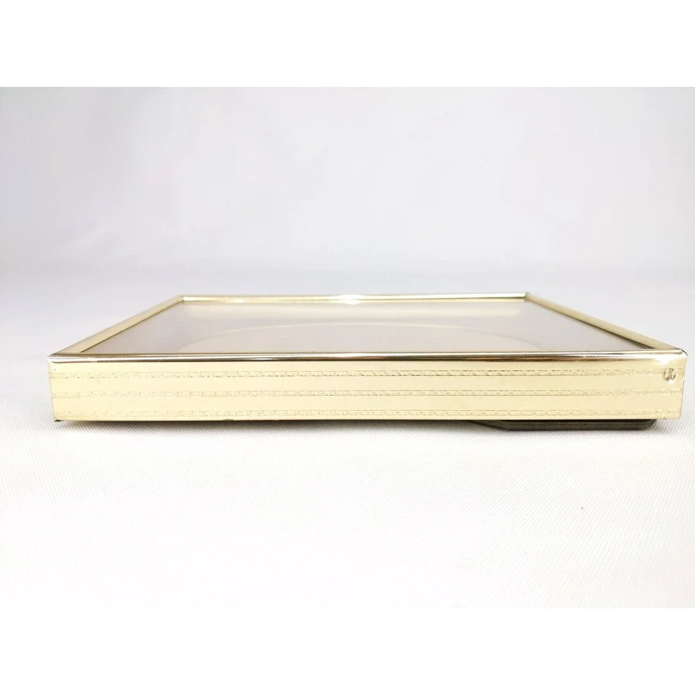 Vintage Picture Frame Gold Tone Metal Oval Mat 5x7 8x6 Rectangular Tabletop Wall